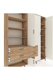 Hyperion Dolap 14 Raflı 4 Çekmeceli 4 Kapaklı 220x44x243 - S553M042V24B