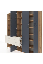 Hyperion Dolap 14 Raflı 4 Çekmeceli 4 Kapaklı 220x44x243 - S553M042V25B