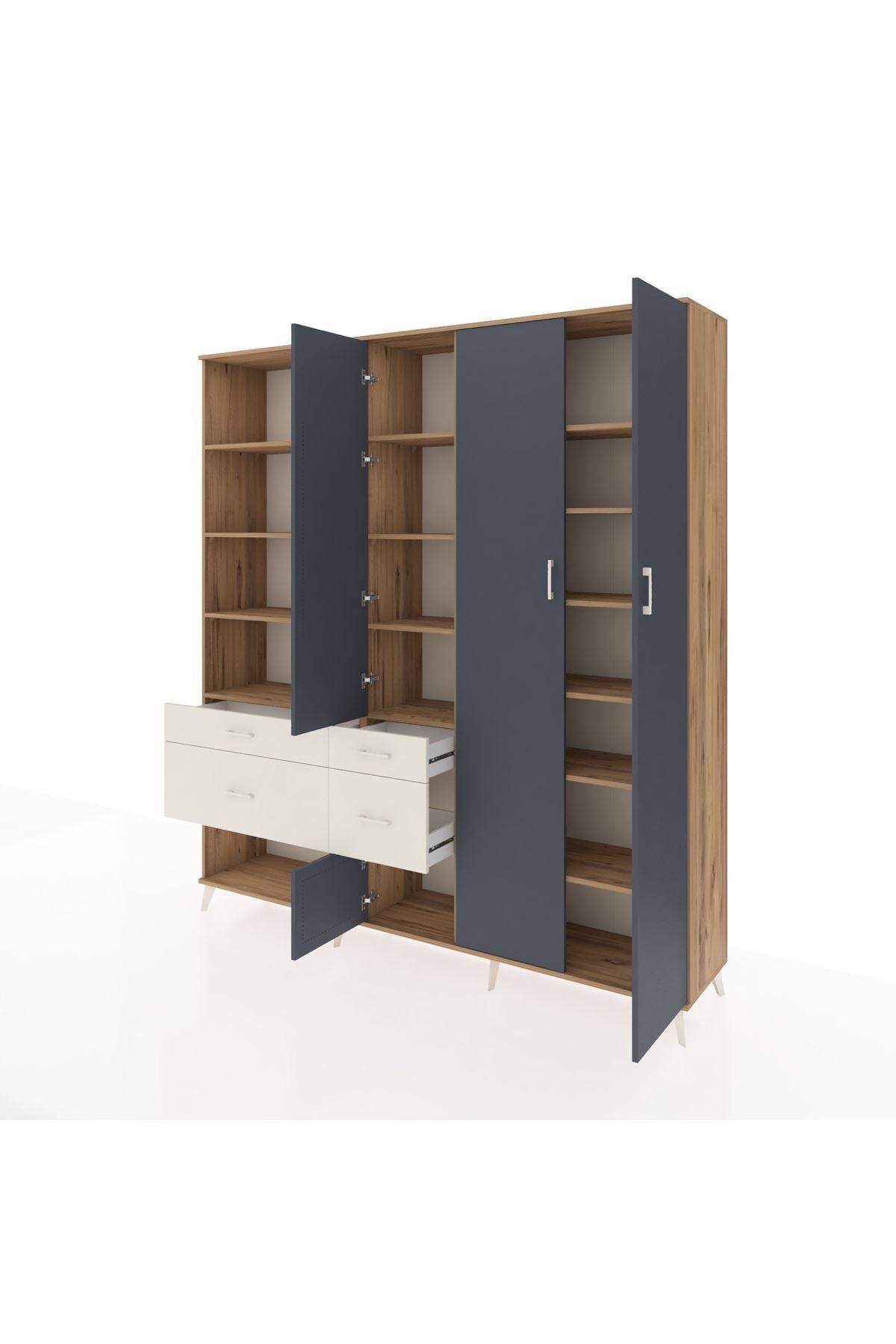 Hyperion Dolap 14 Raflı 4 Çekmeceli 4 Kapaklı 220x44x243 - S553M042V25B