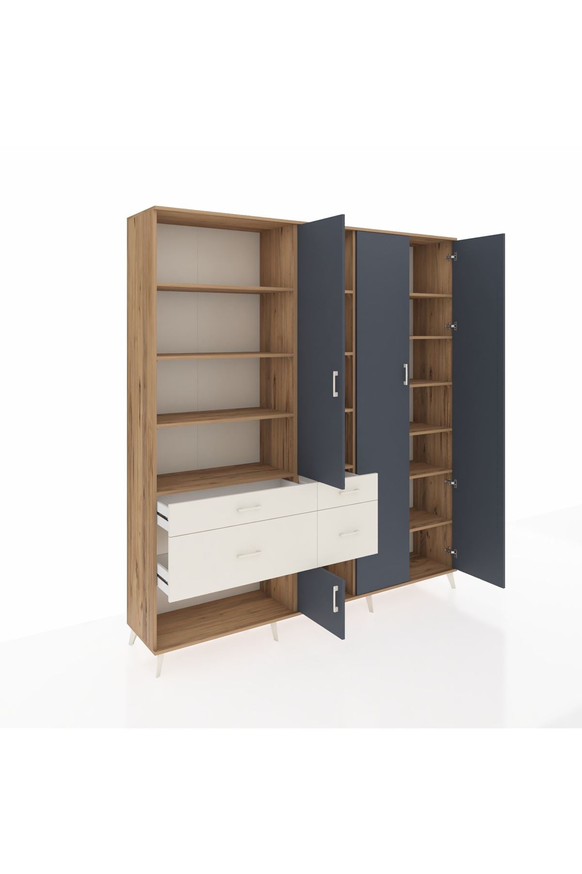 Hyperion Dolap 14 Raflı 4 Çekmeceli 4 Kapaklı 220x44x243 - S553M042V25B