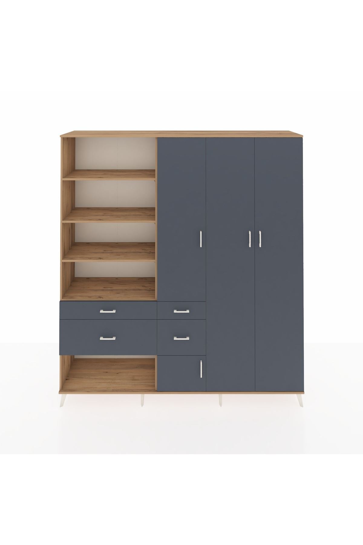 Hyperion Dolap 14 Raflı 4 Çekmeceli 4 Kapaklı 220x44x243 - S553M042V26B