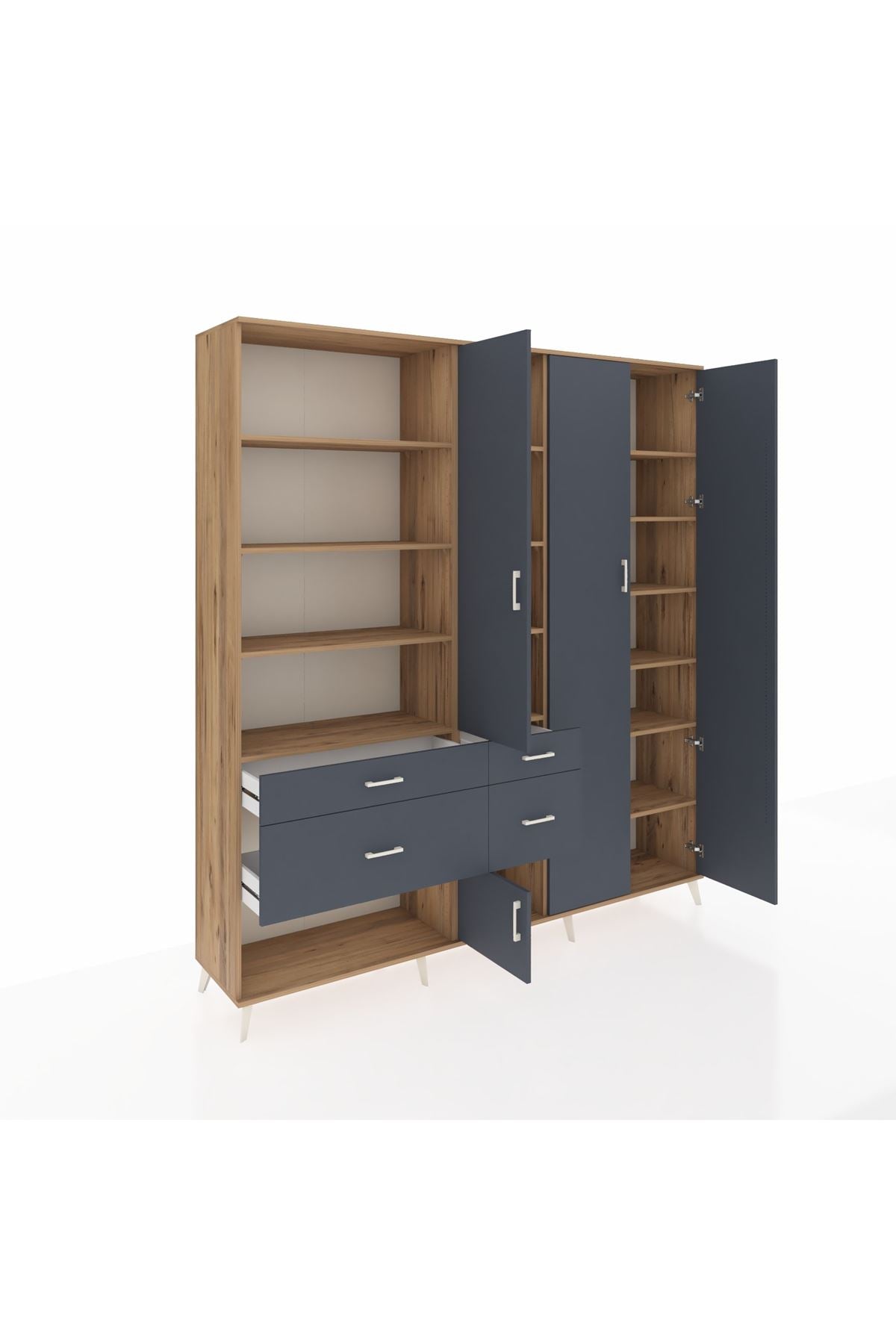 Hyperion Dolap 14 Raflı 4 Çekmeceli 4 Kapaklı 220x44x243 - S553M042V26B