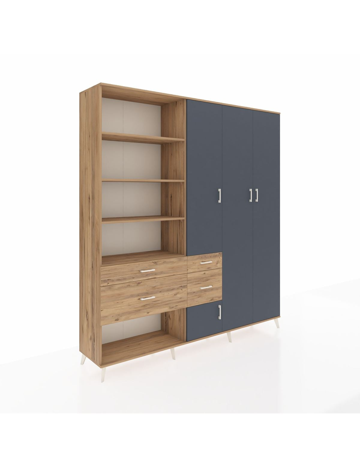 Hyperion Dolap 14 Raflı 4 Çekmeceli 4 Kapaklı 220x44x243 - S553M042V27B