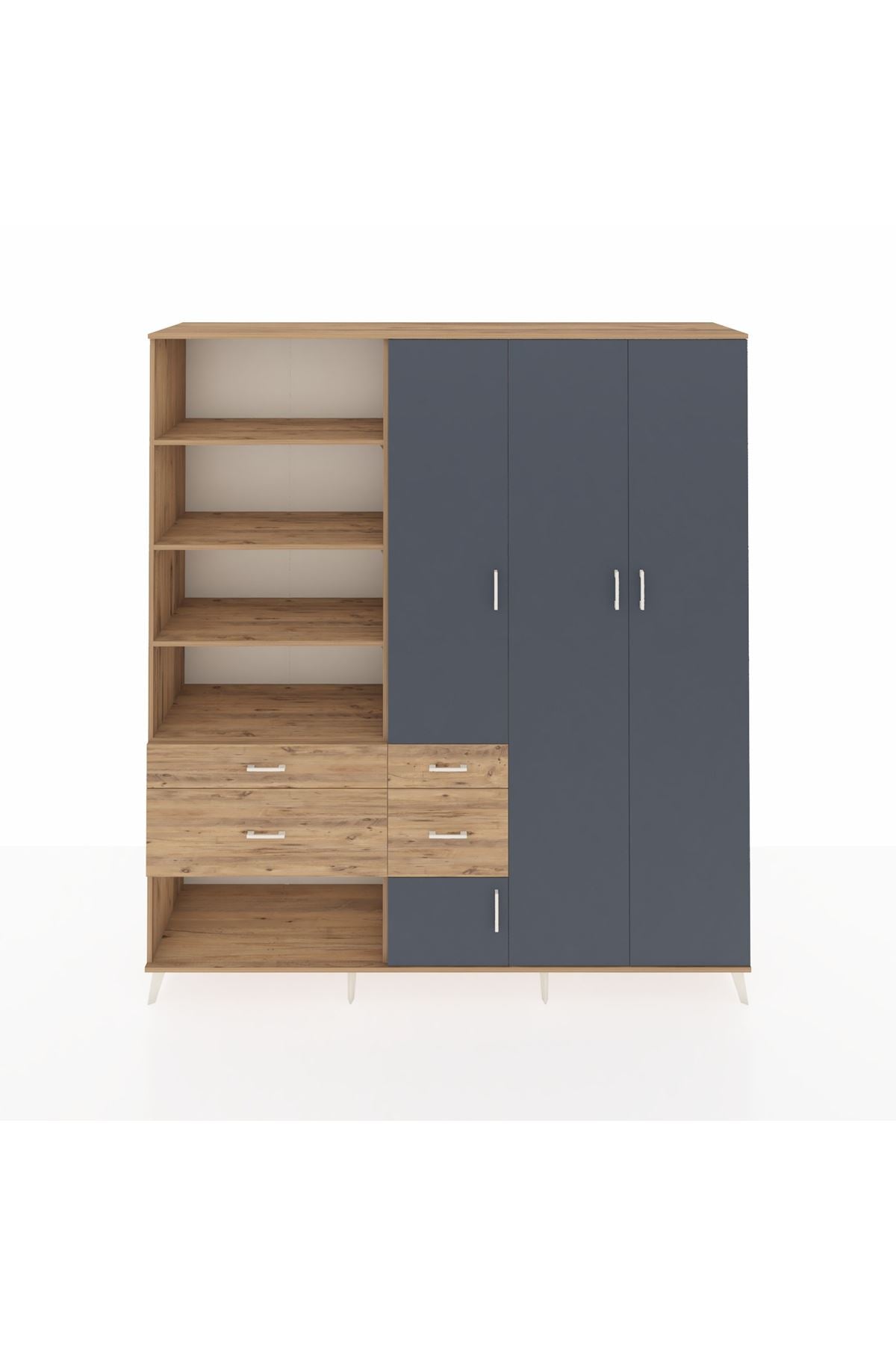 Hyperion Dolap 14 Raflı 4 Çekmeceli 4 Kapaklı 220x44x243 - S553M042V27B