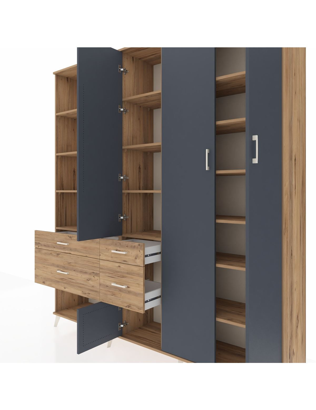 Hyperion Dolap 14 Raflı 4 Çekmeceli 4 Kapaklı 220x44x243 - S553M042V27B