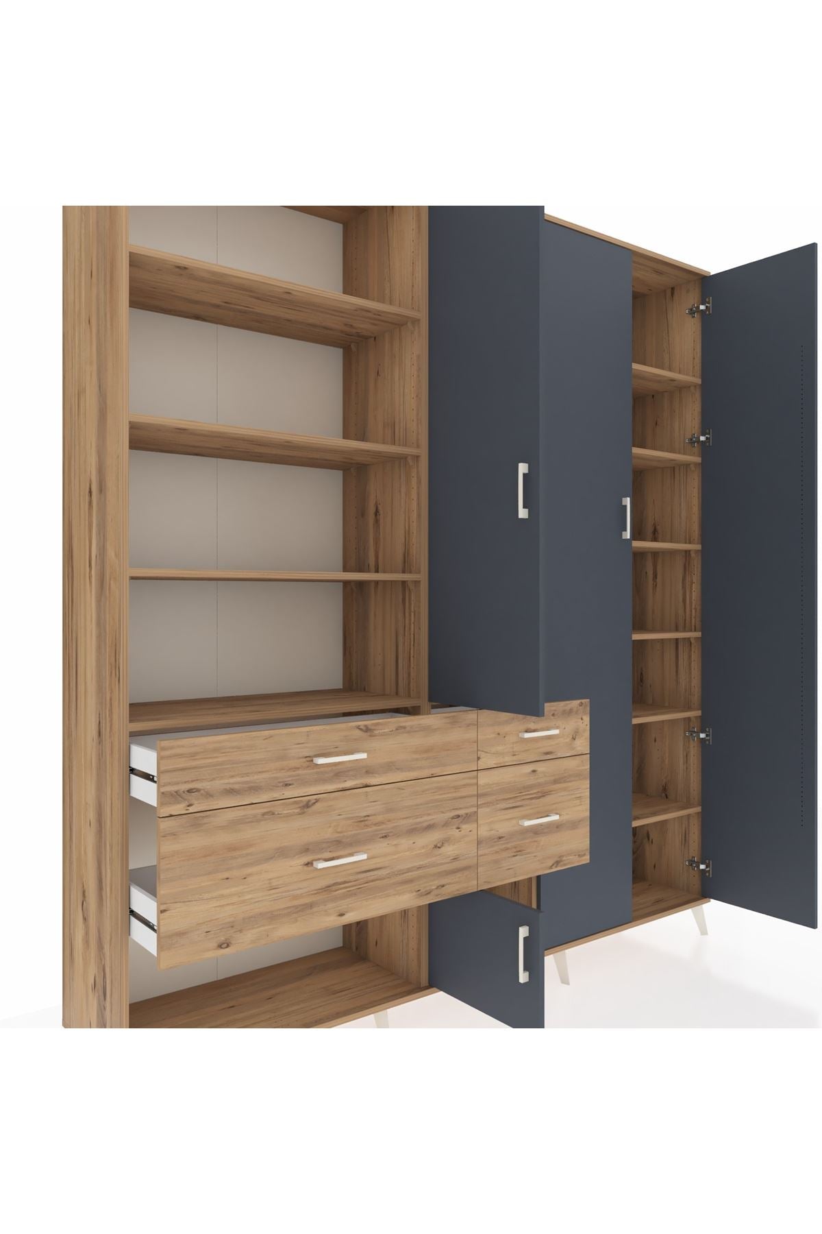 Hyperion Dolap 14 Raflı 4 Çekmeceli 4 Kapaklı 220x44x243 - S553M042V27B