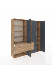 Hyperion Dolap 14 Raflı 4 Çekmeceli 4 Kapaklı 220x44x243 - S553M042V27B