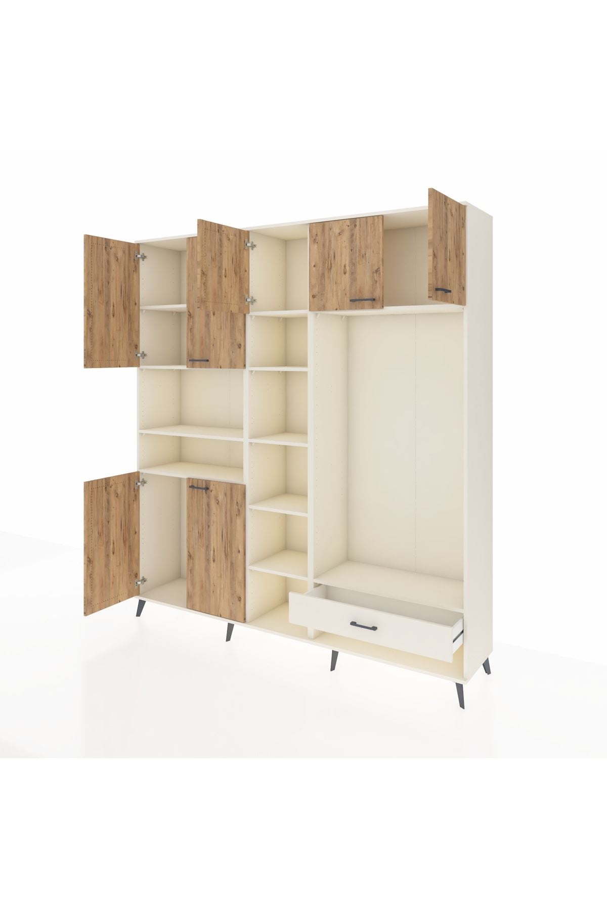 Hyperion Dolap 11 Raflı Tek Çekmeceli 7 Kapaklı 220x44x243 - S553M043V01B