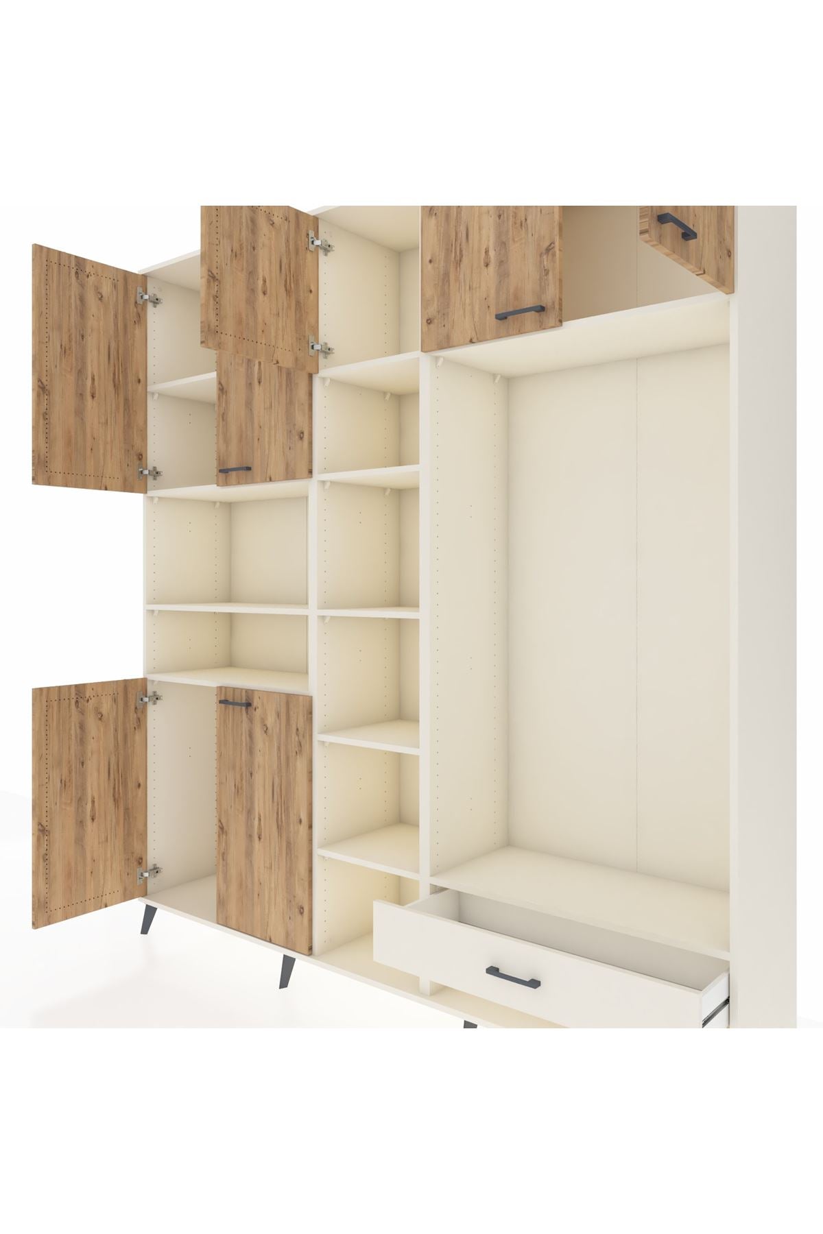 Hyperion Dolap 11 Raflı Tek Çekmeceli 7 Kapaklı 220x44x243 - S553M043V01B