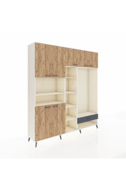 Hyperion Dolap 11 Raflı Tek Çekmeceli 7 Kapaklı 220x44x243 - S553M043V02B