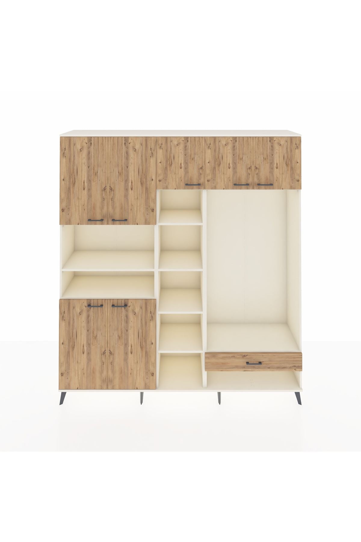 Hyperion Dolap 11 Raflı Tek Çekmeceli 7 Kapaklı 220x44x243 - S553M043V03B