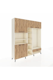 Hyperion Dolap 11 Raflı Tek Çekmeceli 7 Kapaklı 220x44x243 - S553M043V03B