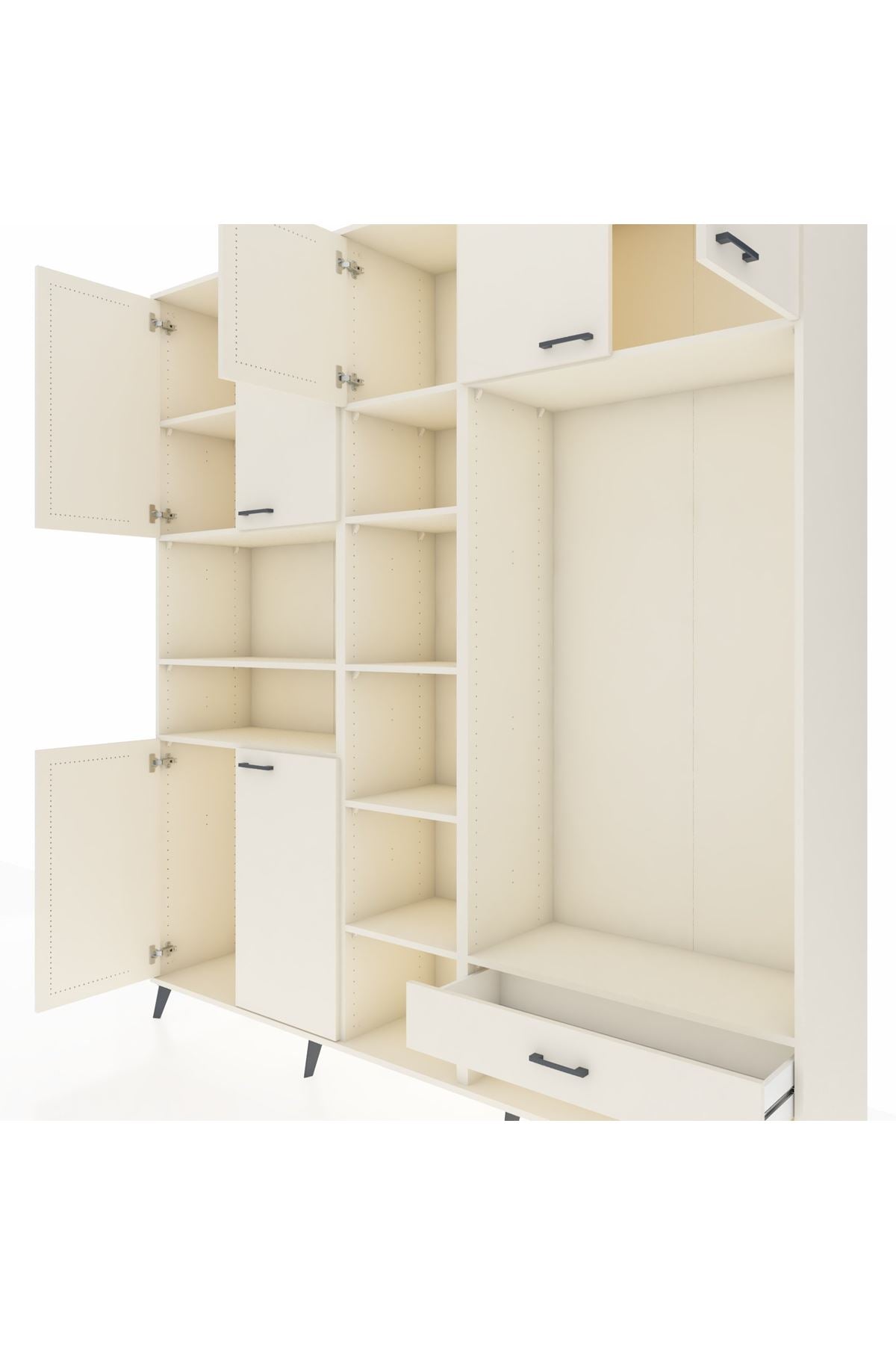 Hyperion Dolap 11 Raflı Tek Çekmeceli 7 Kapaklı 220x44x243 - S553M043V04B