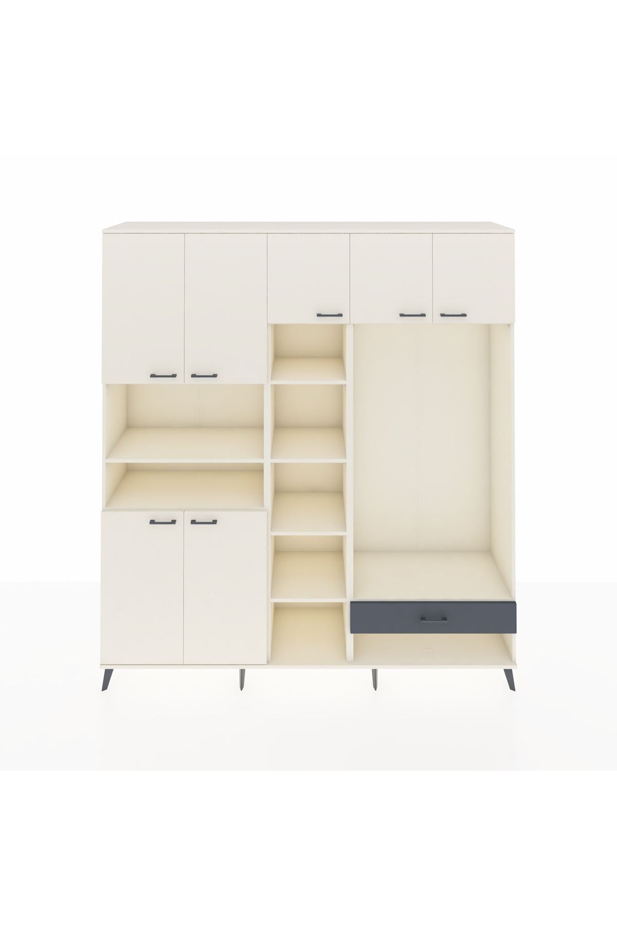 Hyperion Dolap 11 Raflı Tek Çekmeceli 7 Kapaklı 220x44x243 - S553M043V05B