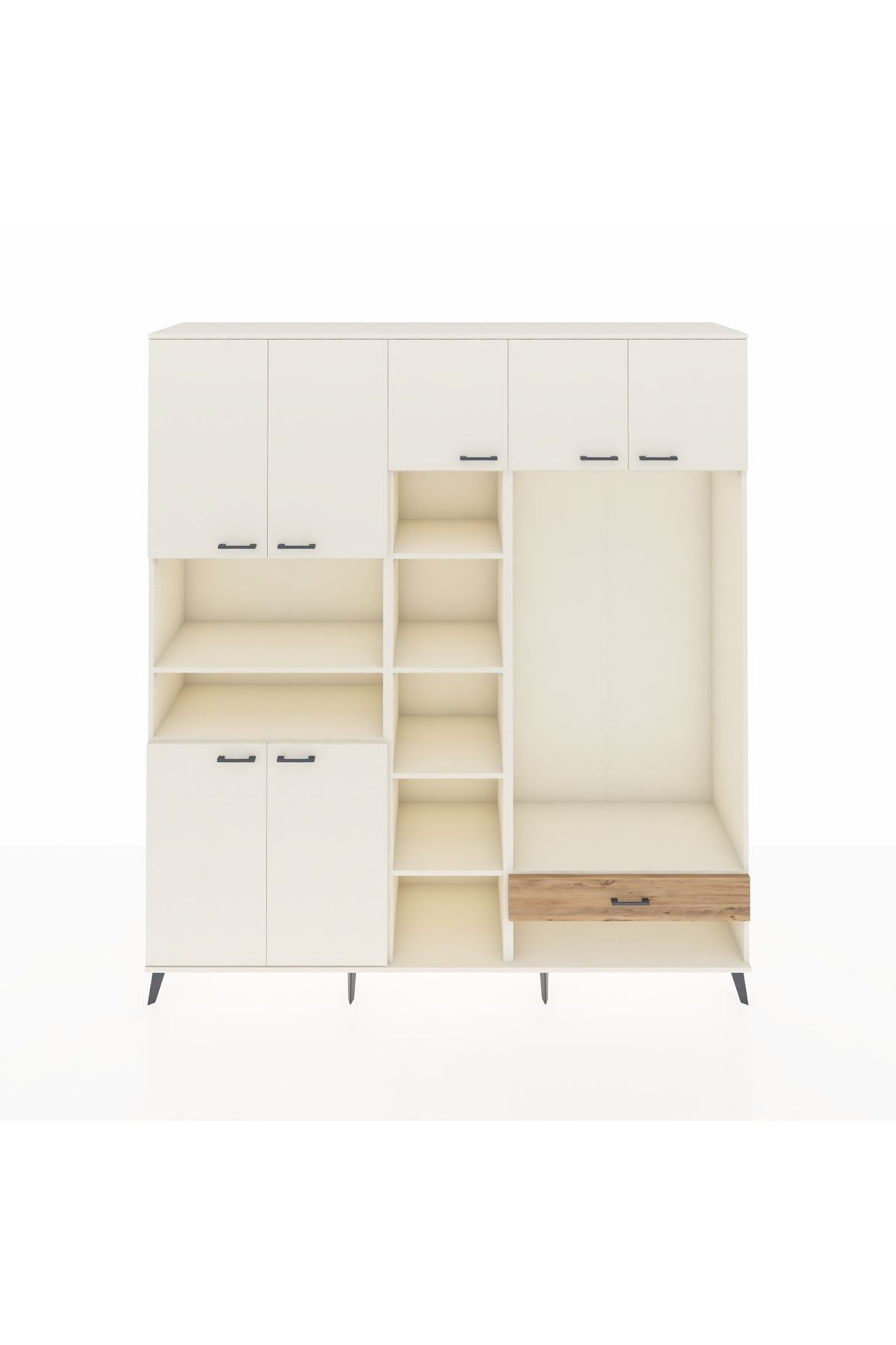 Hyperion Dolap 11 Raflı Tek Çekmeceli 7 Kapaklı 220x44x243 - S553M043V06B