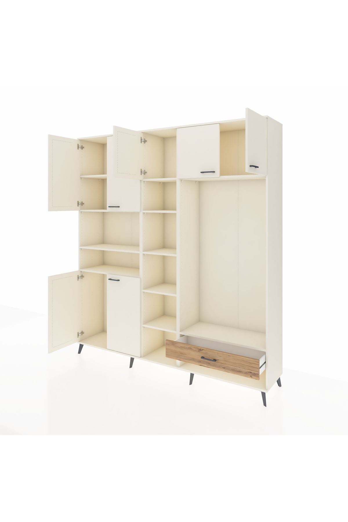 Hyperion Dolap 11 Raflı Tek Çekmeceli 7 Kapaklı 220x44x243 - S553M043V06B