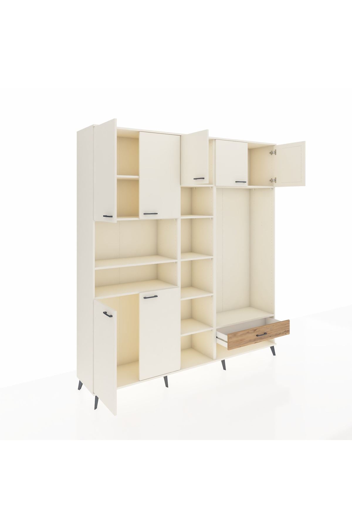 Hyperion Dolap 11 Raflı Tek Çekmeceli 7 Kapaklı 220x44x243 - S553M043V06B