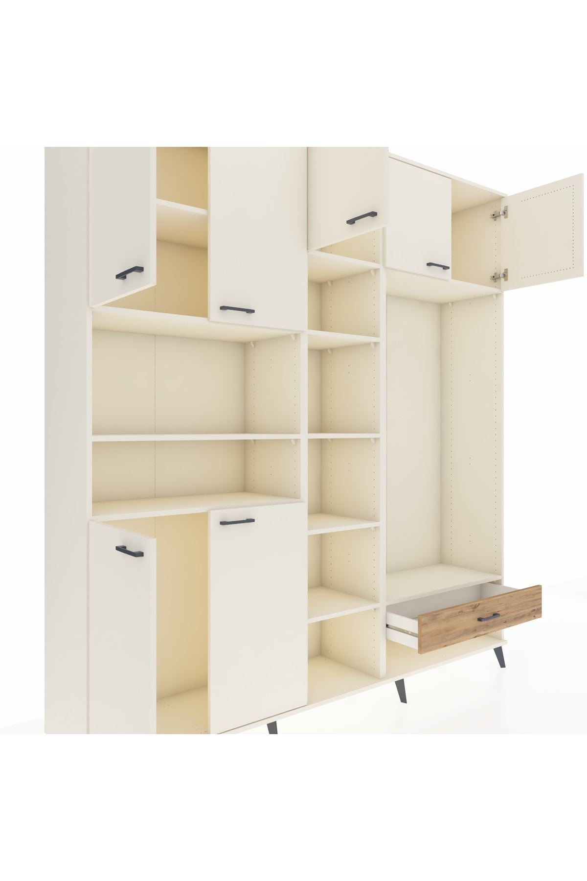 Hyperion Dolap 11 Raflı Tek Çekmeceli 7 Kapaklı 220x44x243 - S553M043V06B