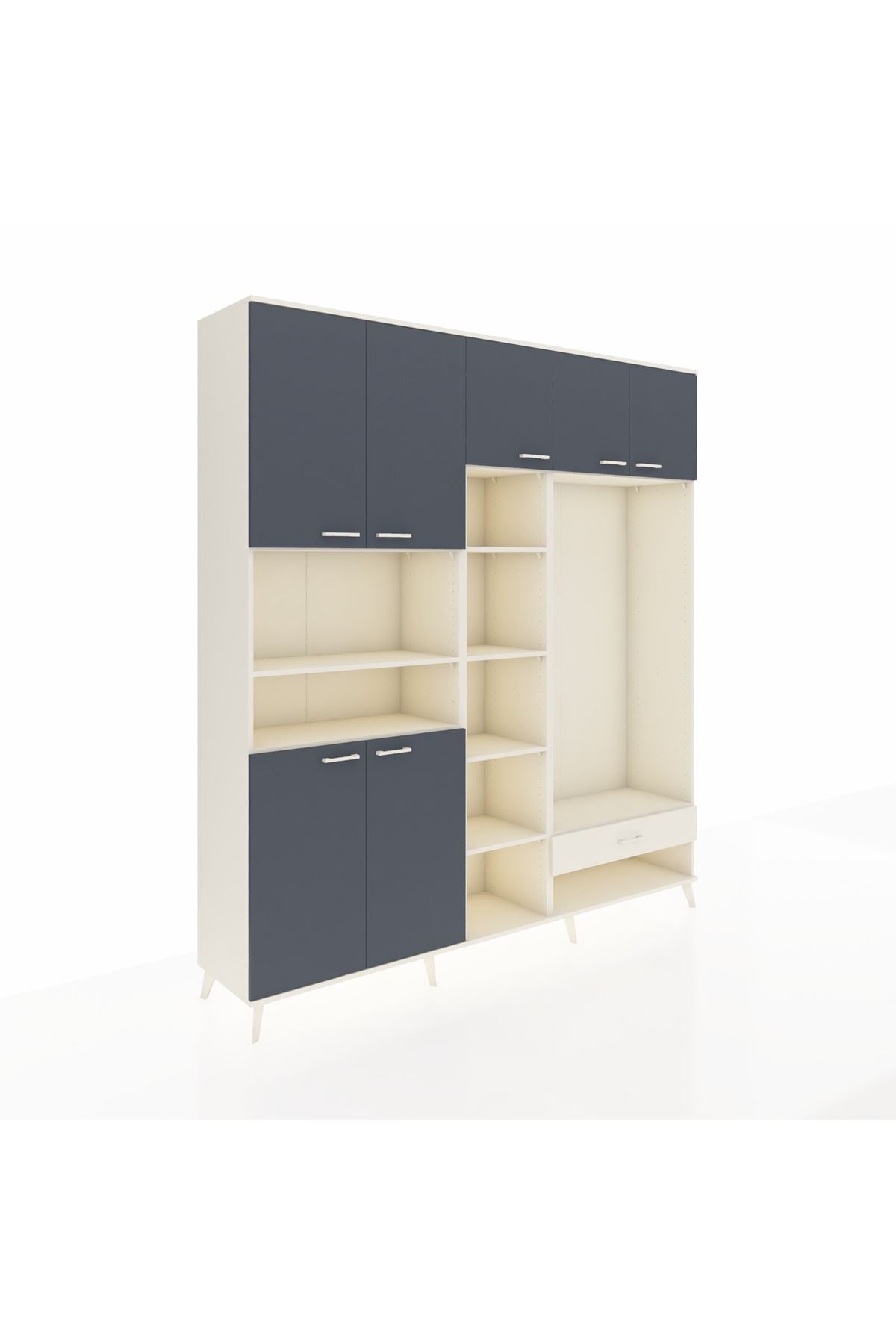 Hyperion Dolap 11 Raflı Tek Çekmeceli 7 Kapaklı 220x44x243 - S553M043V07B