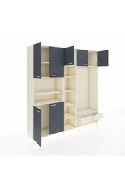 Hyperion Dolap 11 Raflı Tek Çekmeceli 7 Kapaklı 220x44x243 - S553M043V07B