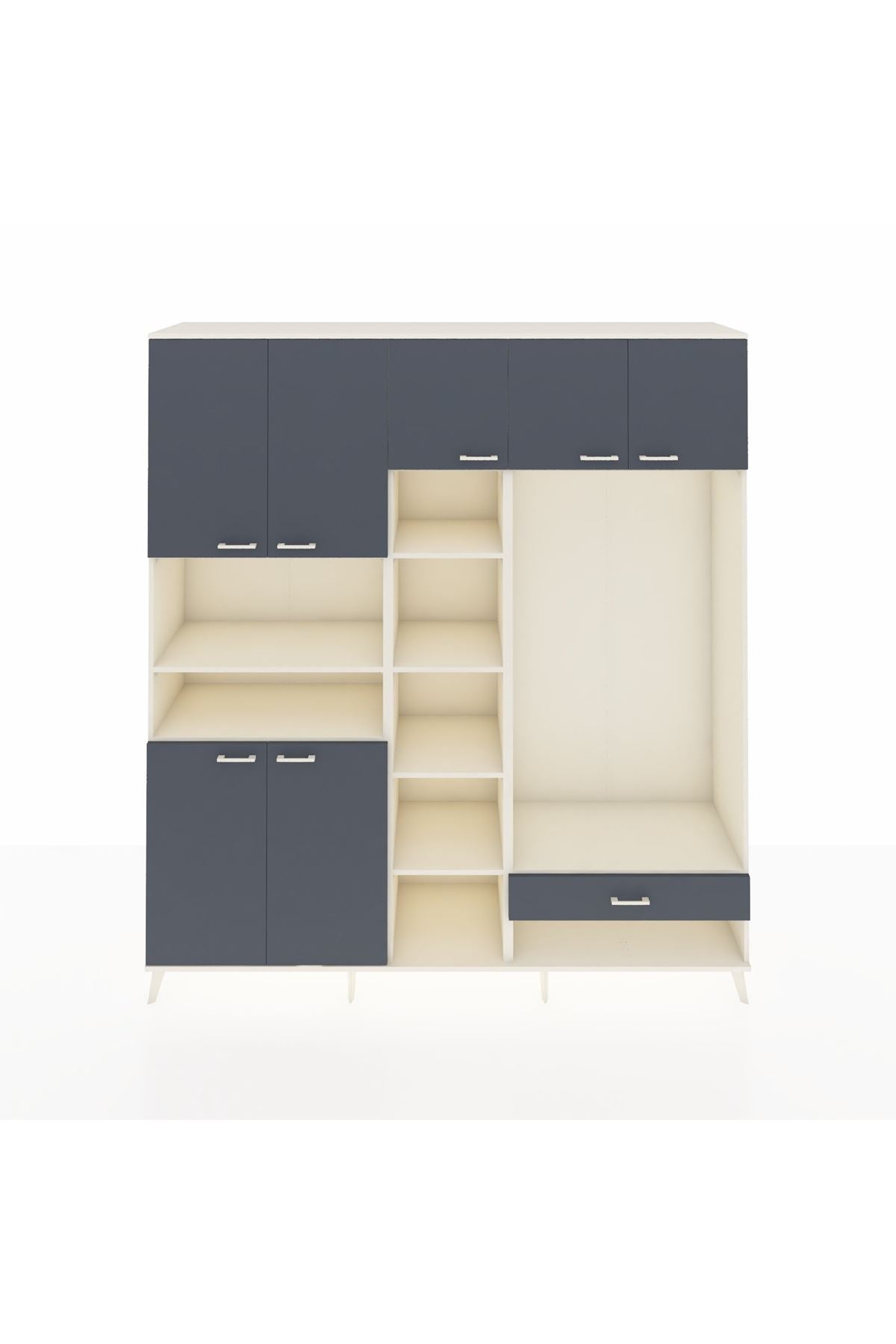 Hyperion Dolap 11 Raflı Tek Çekmeceli 7 Kapaklı 220x44x243 - S553M043V08B