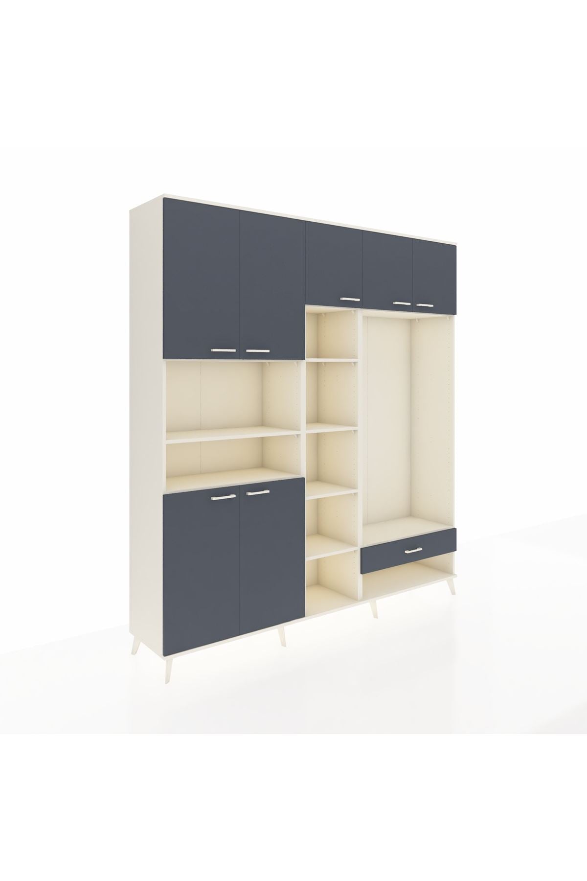 Hyperion Dolap 11 Raflı Tek Çekmeceli 7 Kapaklı 220x44x243 - S553M043V08B