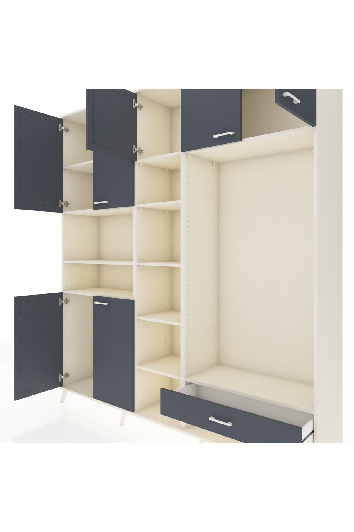 Hyperion Dolap 11 Raflı Tek Çekmeceli 7 Kapaklı 220x44x243 - S553M043V08B