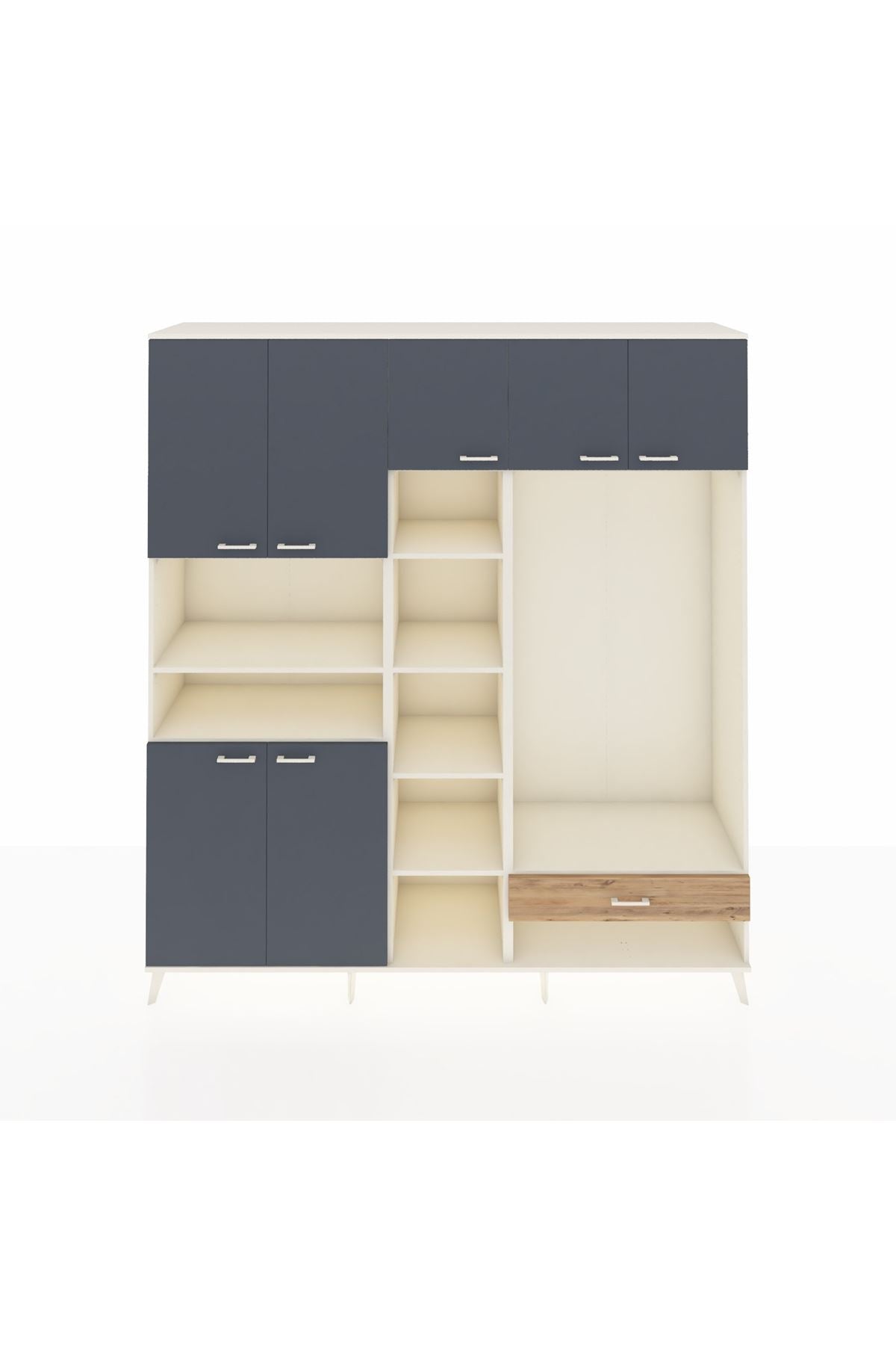 Hyperion Dolap 11 Raflı Tek Çekmeceli 7 Kapaklı 220x44x243 - S553M043V09B