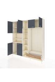 Hyperion Dolap 11 Raflı Tek Çekmeceli 7 Kapaklı 220x44x243 - S553M043V09B