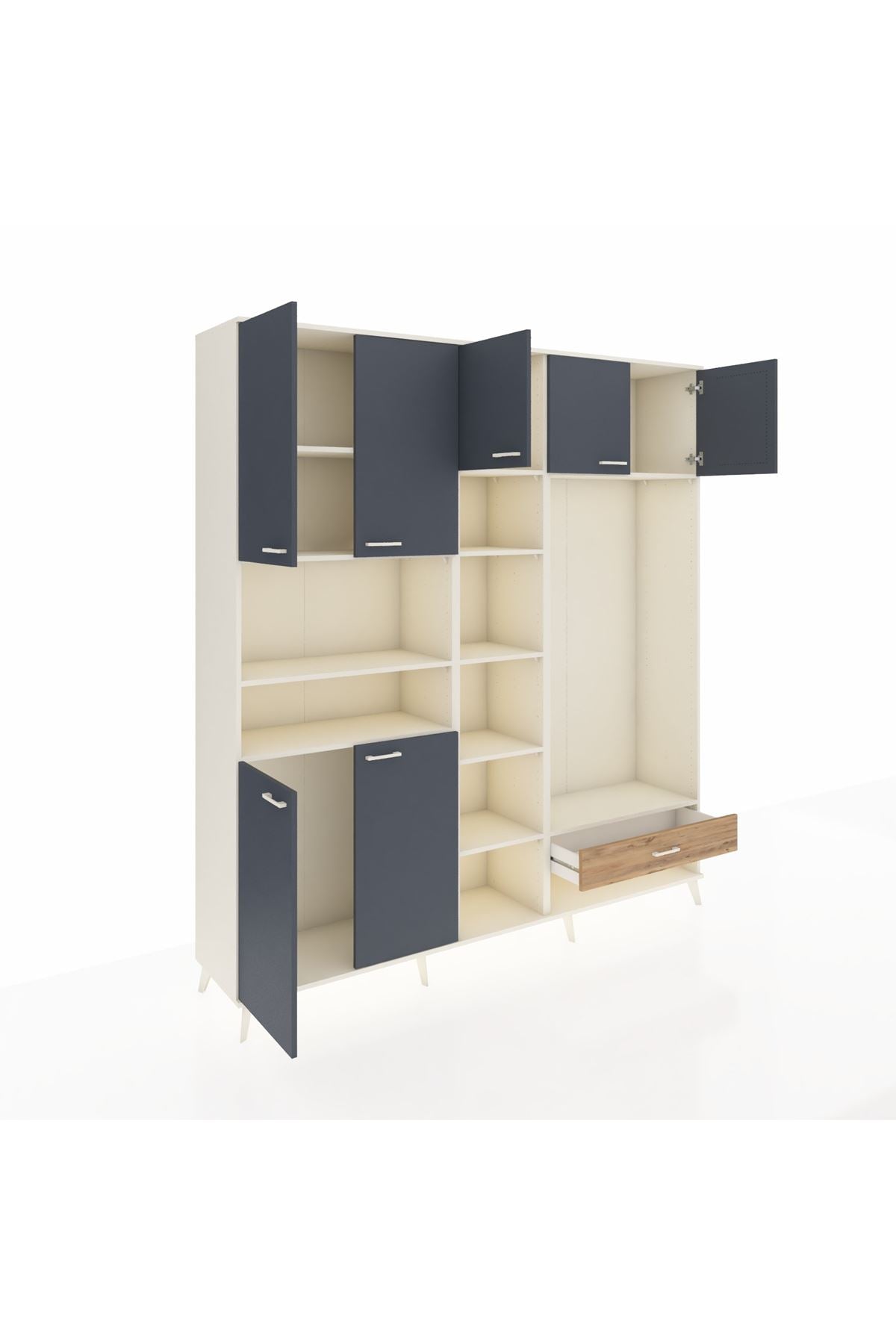 Hyperion Dolap 11 Raflı Tek Çekmeceli 7 Kapaklı 220x44x243 - S553M043V09B