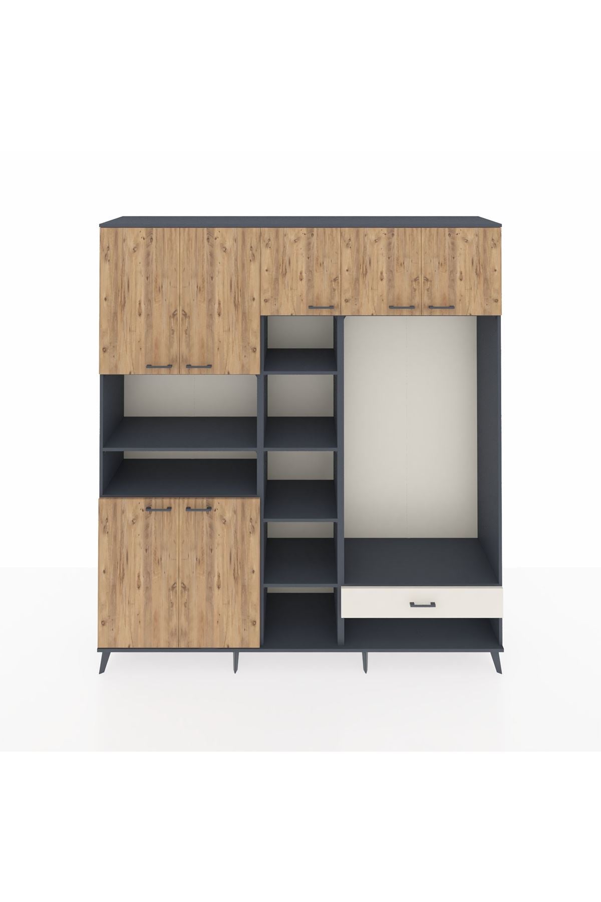 Hyperion Dolap 11 Raflı Tek Çekmeceli 7 Kapaklı 220x44x243 - S553M043V10B