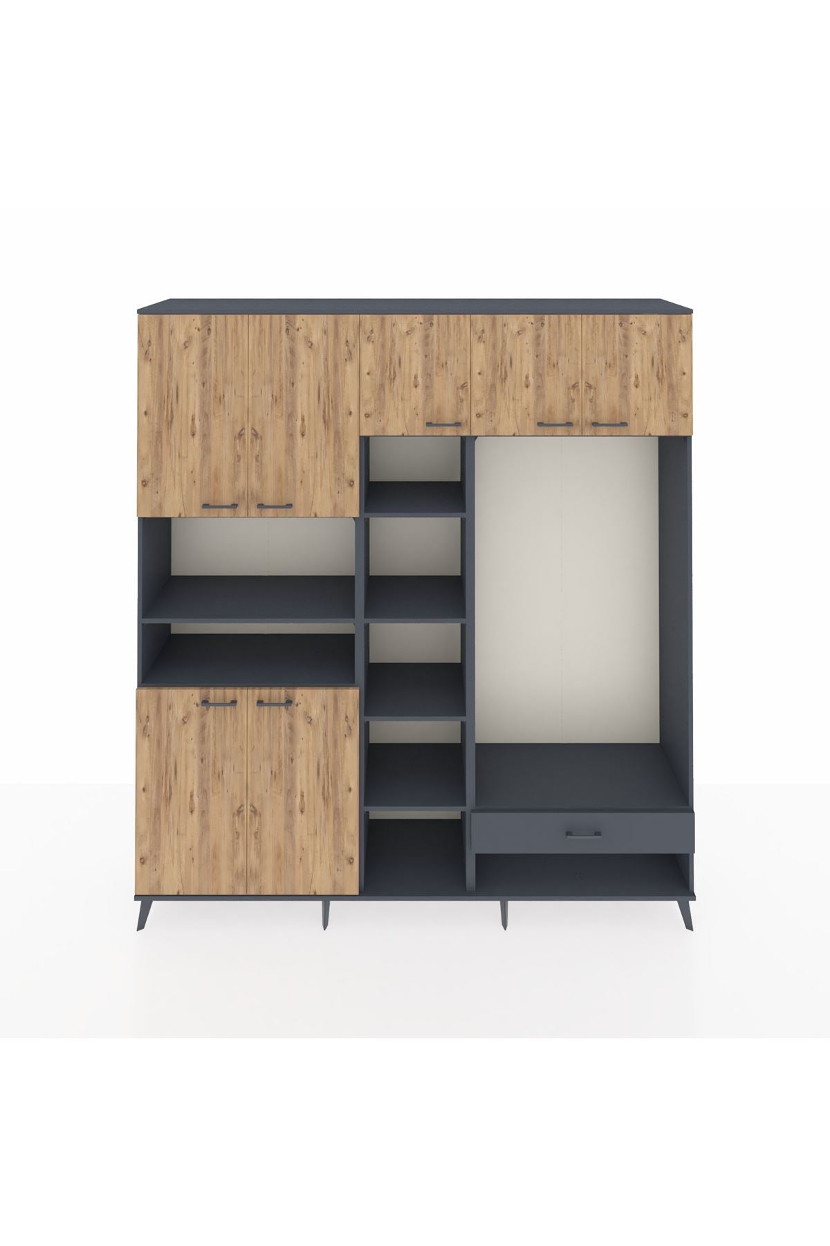 Hyperion Dolap 11 Raflı Tek Çekmeceli 7 Kapaklı 220x44x243 - S553M043V11B