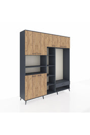 Hyperion Dolap 11 Raflı Tek Çekmeceli 7 Kapaklı 220x44x243 - S553M043V11B