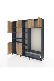 Hyperion Dolap 11 Raflı Tek Çekmeceli 7 Kapaklı 220x44x243 - S553M043V11B