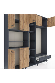 Hyperion Dolap 11 Raflı Tek Çekmeceli 7 Kapaklı 220x44x243 - S553M043V11B