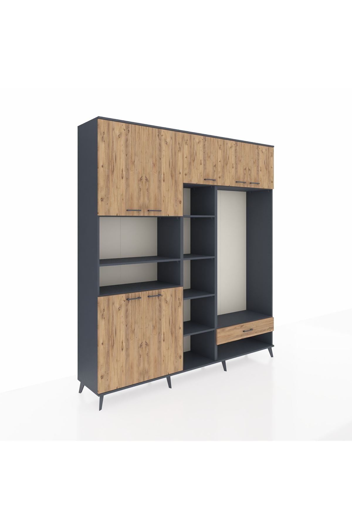 Hyperion Dolap 11 Raflı Tek Çekmeceli 7 Kapaklı 220x44x243 - S553M043V12B