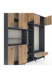 Hyperion Dolap 11 Raflı Tek Çekmeceli 7 Kapaklı 220x44x243 - S553M043V12B