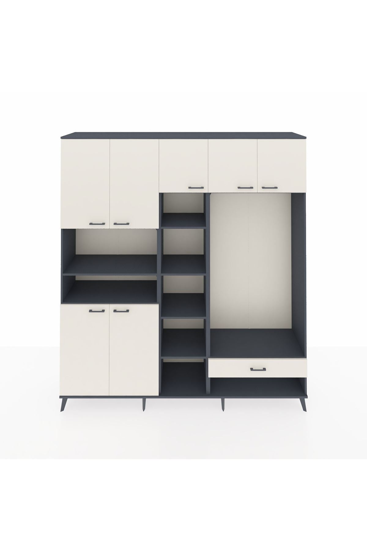 Hyperion Dolap 11 Raflı Tek Çekmeceli 7 Kapaklı 220x44x243 - S553M043V13B