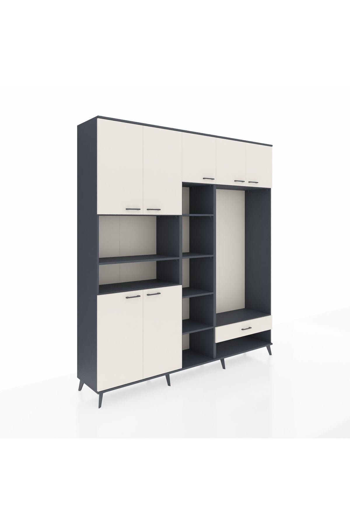 Hyperion Dolap 11 Raflı Tek Çekmeceli 7 Kapaklı 220x44x243 - S553M043V13B