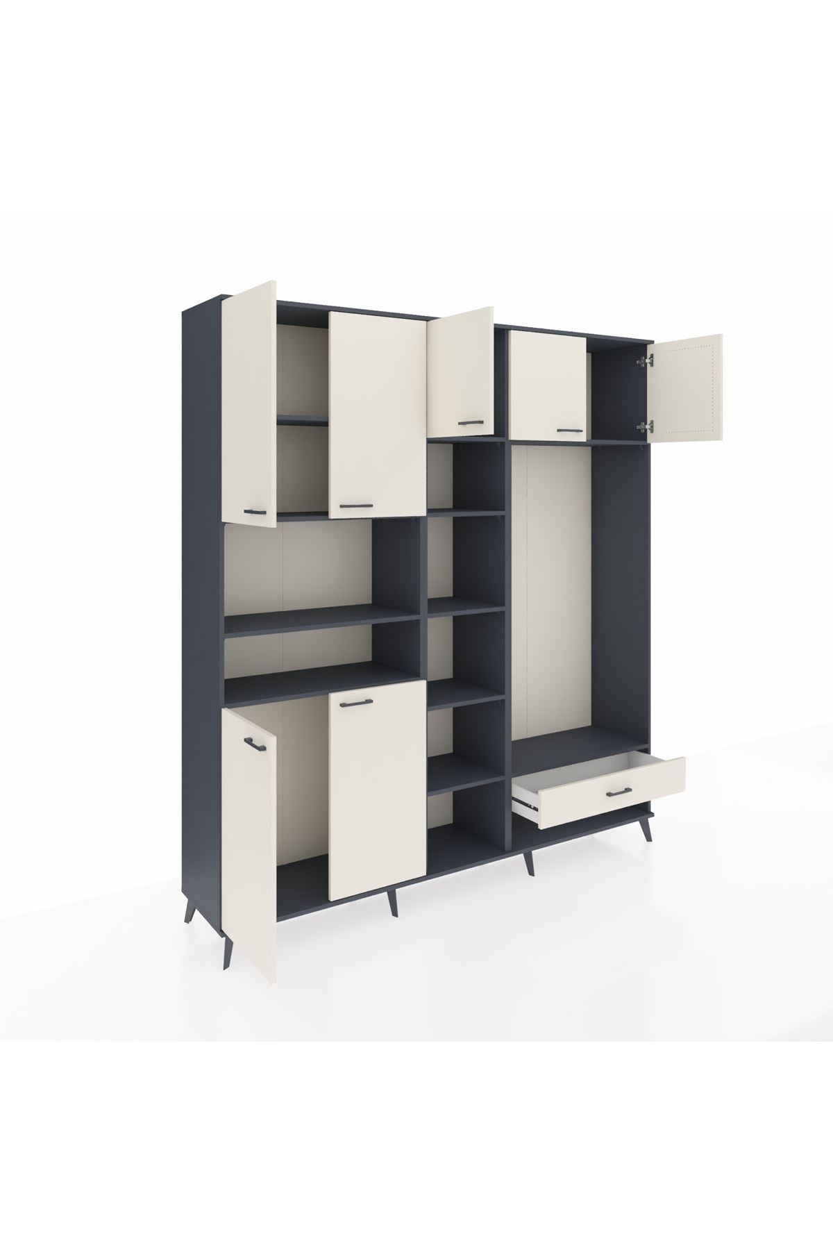 Hyperion Dolap 11 Raflı Tek Çekmeceli 7 Kapaklı 220x44x243 - S553M043V13B