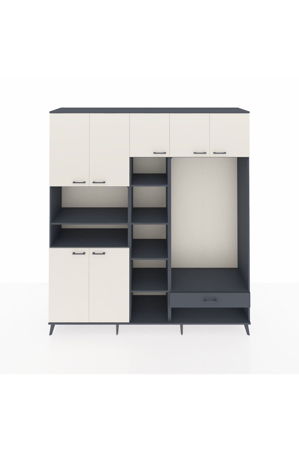 Hyperion Dolap 11 Raflı Tek Çekmeceli 7 Kapaklı 220x44x243 - S553M043V14B