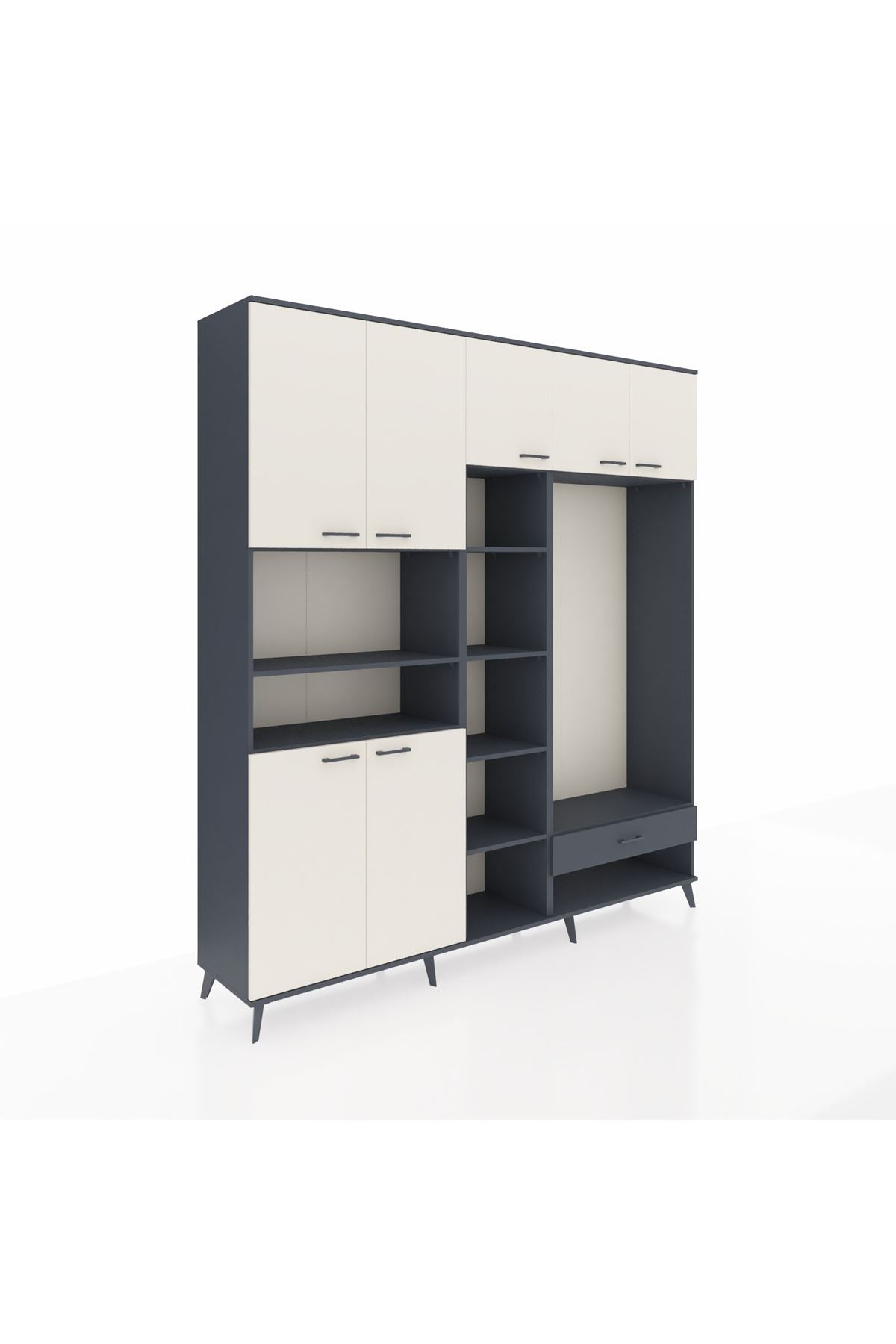 Hyperion Dolap 11 Raflı Tek Çekmeceli 7 Kapaklı 220x44x243 - S553M043V14B