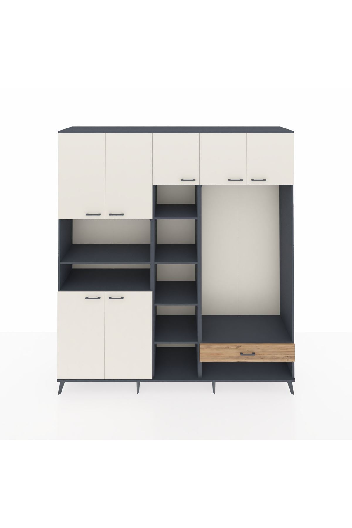 Hyperion Dolap 11 Raflı Tek Çekmeceli 7 Kapaklı 220x44x243 - S553M043V15B