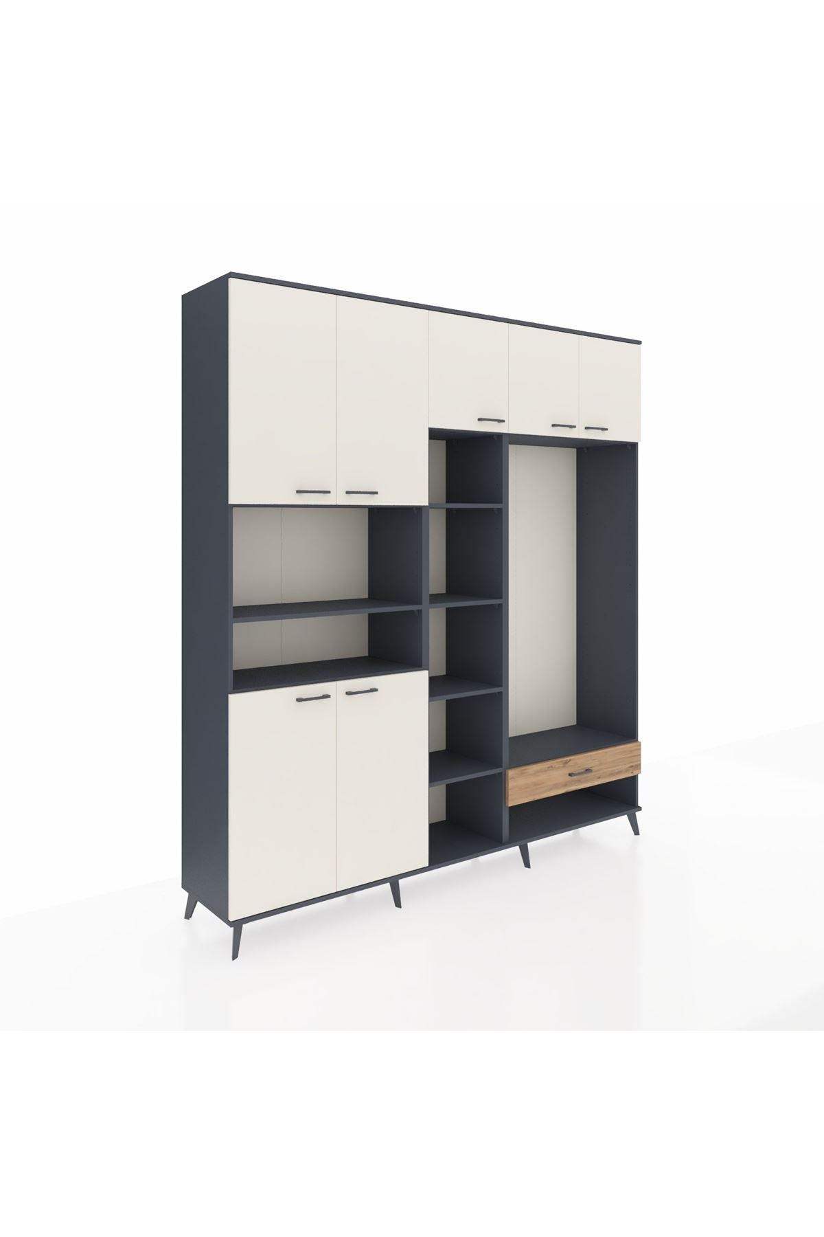 Hyperion Dolap 11 Raflı Tek Çekmeceli 7 Kapaklı 220x44x243 - S553M043V15B