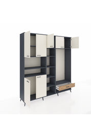 Hyperion Dolap 11 Raflı Tek Çekmeceli 7 Kapaklı 220x44x243 - S553M043V15B