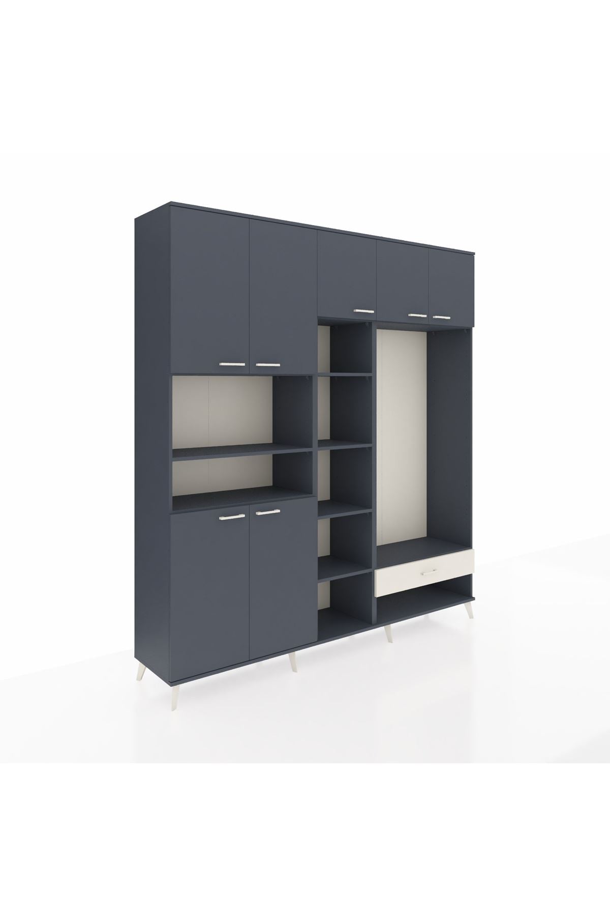 Hyperion Dolap 11 Raflı Tek Çekmeceli 7 Kapaklı 220x44x243 - S553M043V16B