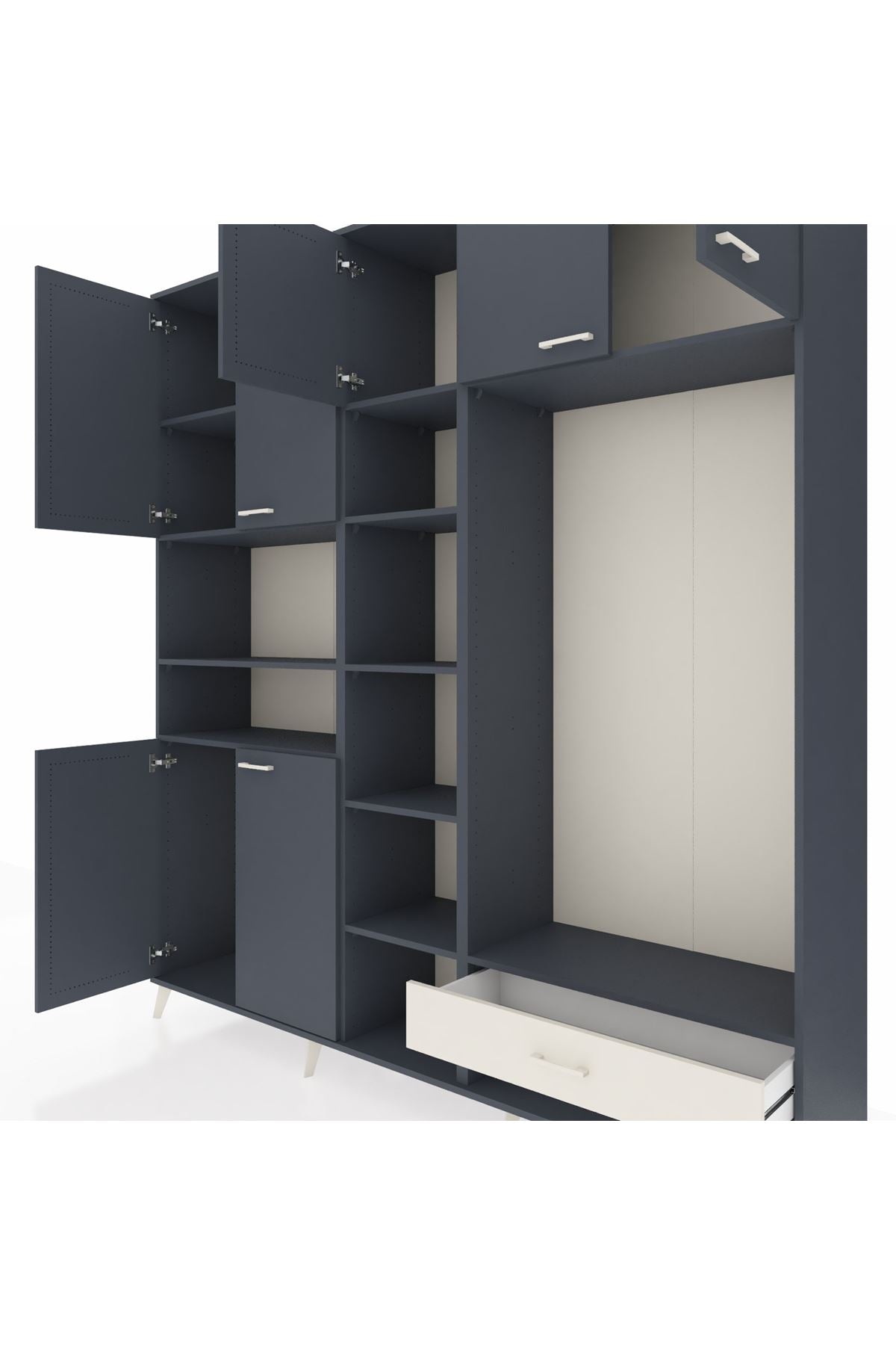 Hyperion Dolap 11 Raflı Tek Çekmeceli 7 Kapaklı 220x44x243 - S553M043V16B