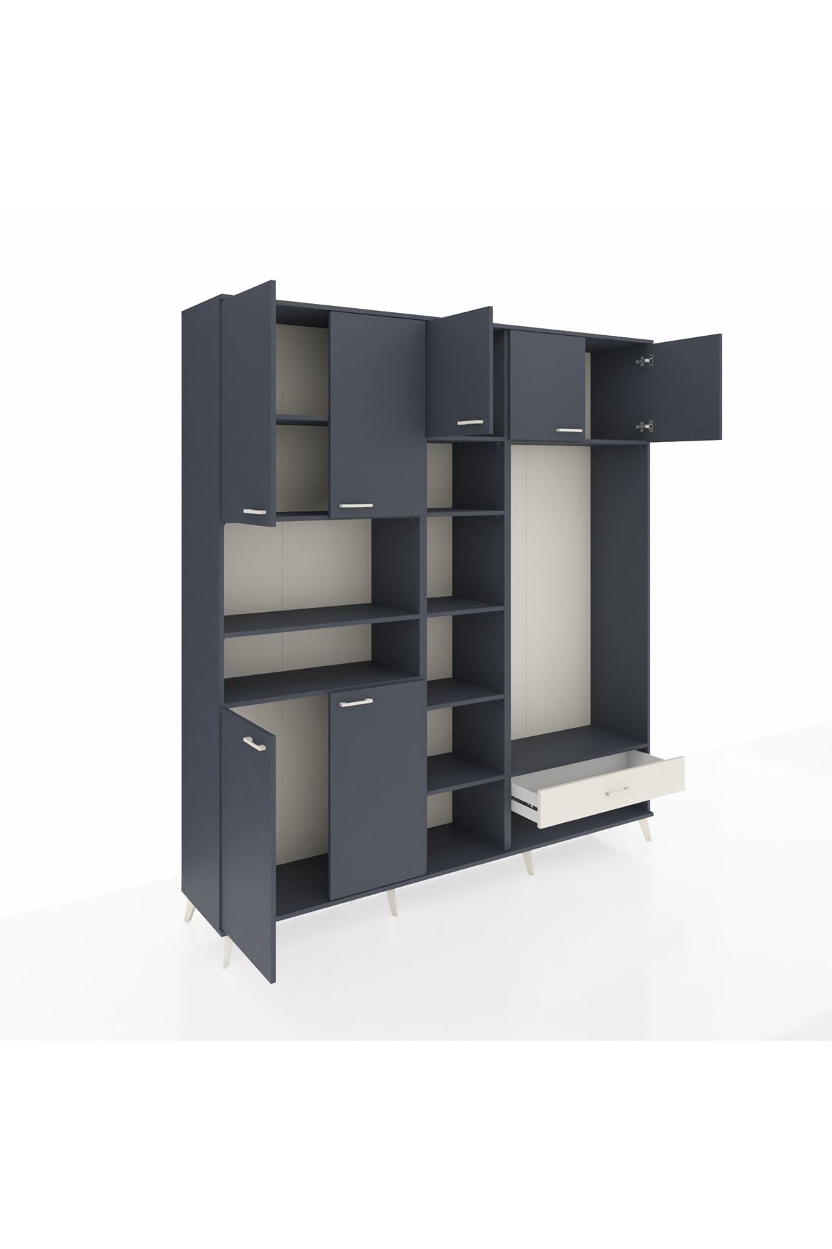 Hyperion Dolap 11 Raflı Tek Çekmeceli 7 Kapaklı 220x44x243 - S553M043V16B