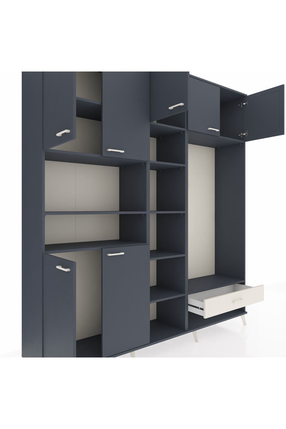 Hyperion Dolap 11 Raflı Tek Çekmeceli 7 Kapaklı 220x44x243 - S553M043V16B