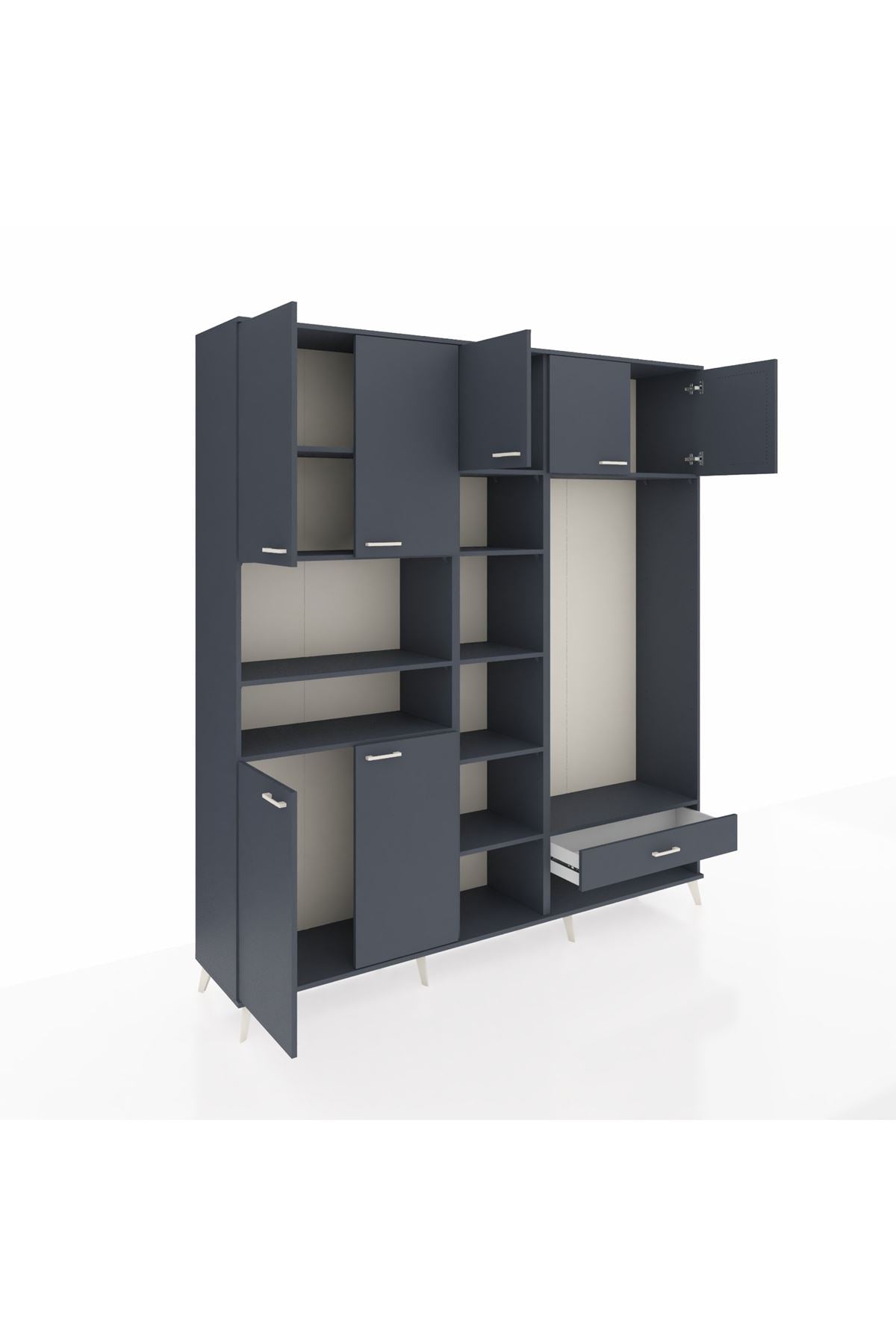 Hyperion Dolap 11 Raflı Tek Çekmeceli 7 Kapaklı 220x44x243 - S553M043V17B